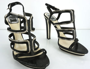 Christian Dior Womens Tejus Sandal Blacks Suede Size 39.5