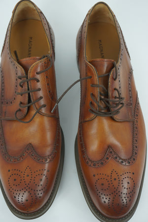 Magnanni Brown Leather Bosca Wingtip Oxfords Dress Shoes SZ 11.5 New $395 Men's