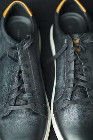 Allen Edmonds Courtside Black Leather Lace up Sneaker Shoe SZ 11.5 3E Wide New