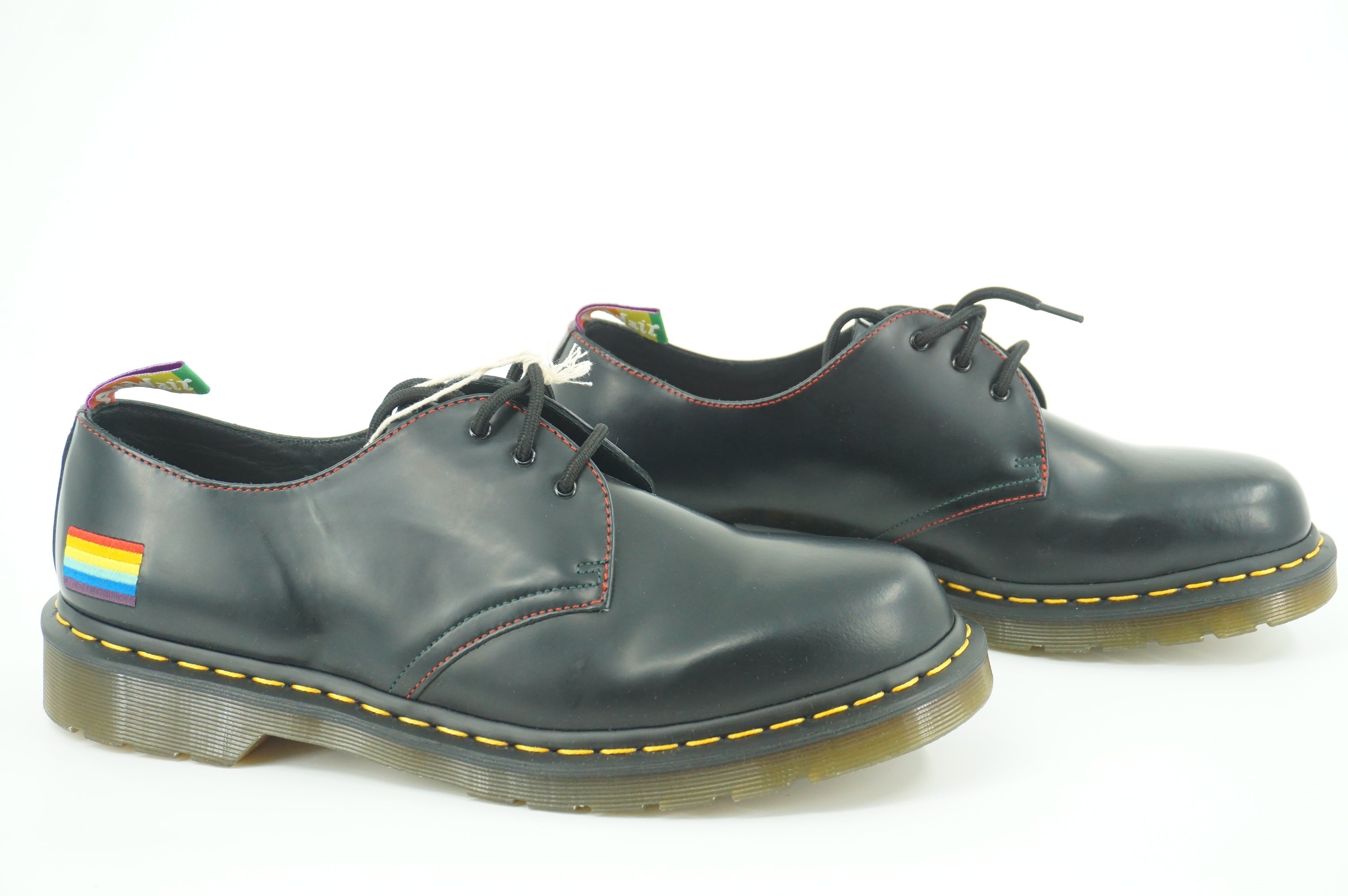 Doc Martens 1461 For Pride combat shoes size 12 laces black biker LBGTQ New