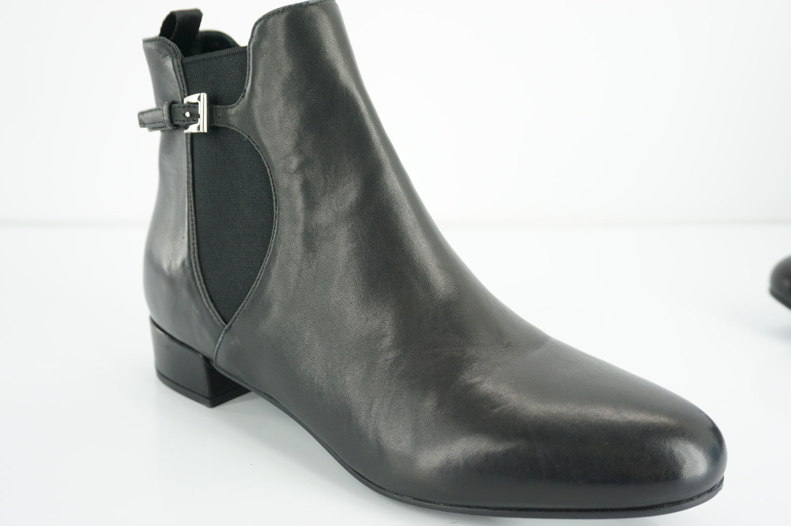 Prada Buckle Chelsea Short Ankle Boots Size 37 Mid Block heels $820 NIB