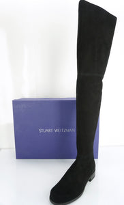 Stuart Weitzman Hilo Black Suede Over the Knee Boots Size 5 NIB $798