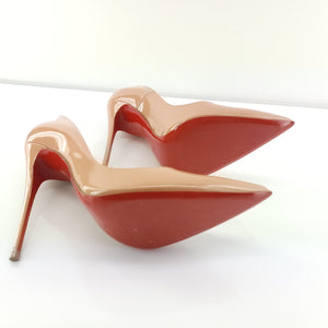 Christian Louboutin So Kate Nude Patent Pointy High Heel Pumps SZ 38.5 $745 120m