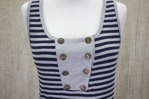 Love on a hanger Halter sweater Top size Small striped buttons