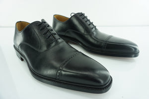 Magnanni Black Leather Wellington Cap Toe Oxford Dress Shoe SZ 8 - 8.5 New $450