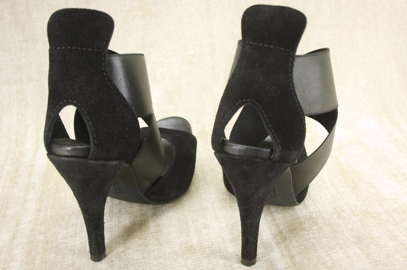 Pedro Garcia Black Leather Clary Wide Strap Platform Heel Sandals Sz 36 New $470