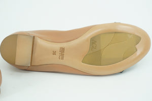 AGL Link Ballet Flat Brown Leather Size 36 Womens Buckle