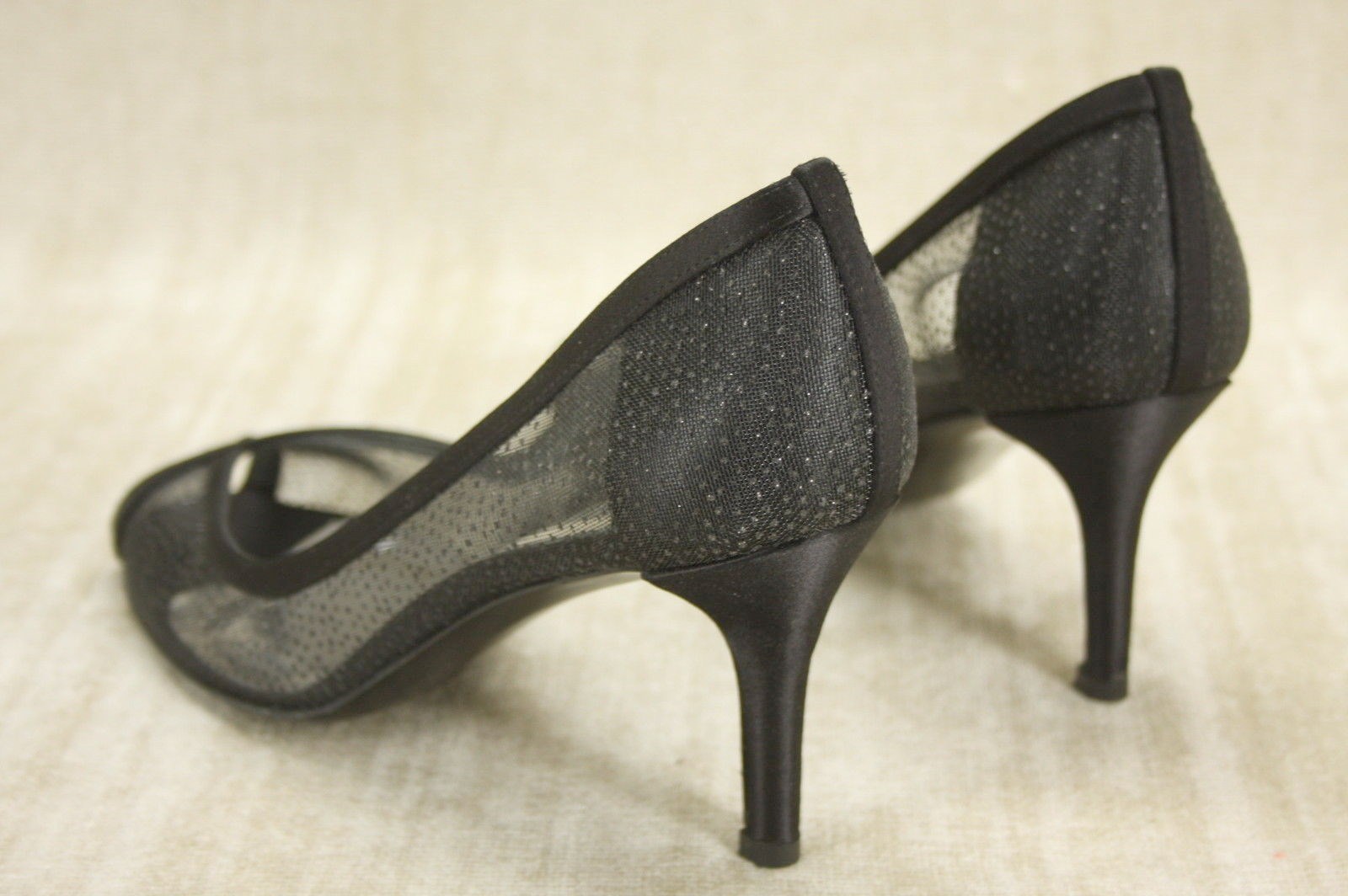 Stuart Weitzman Black Mesh Lace 'Laceola' Peep Toe Pumps Size 8 $360