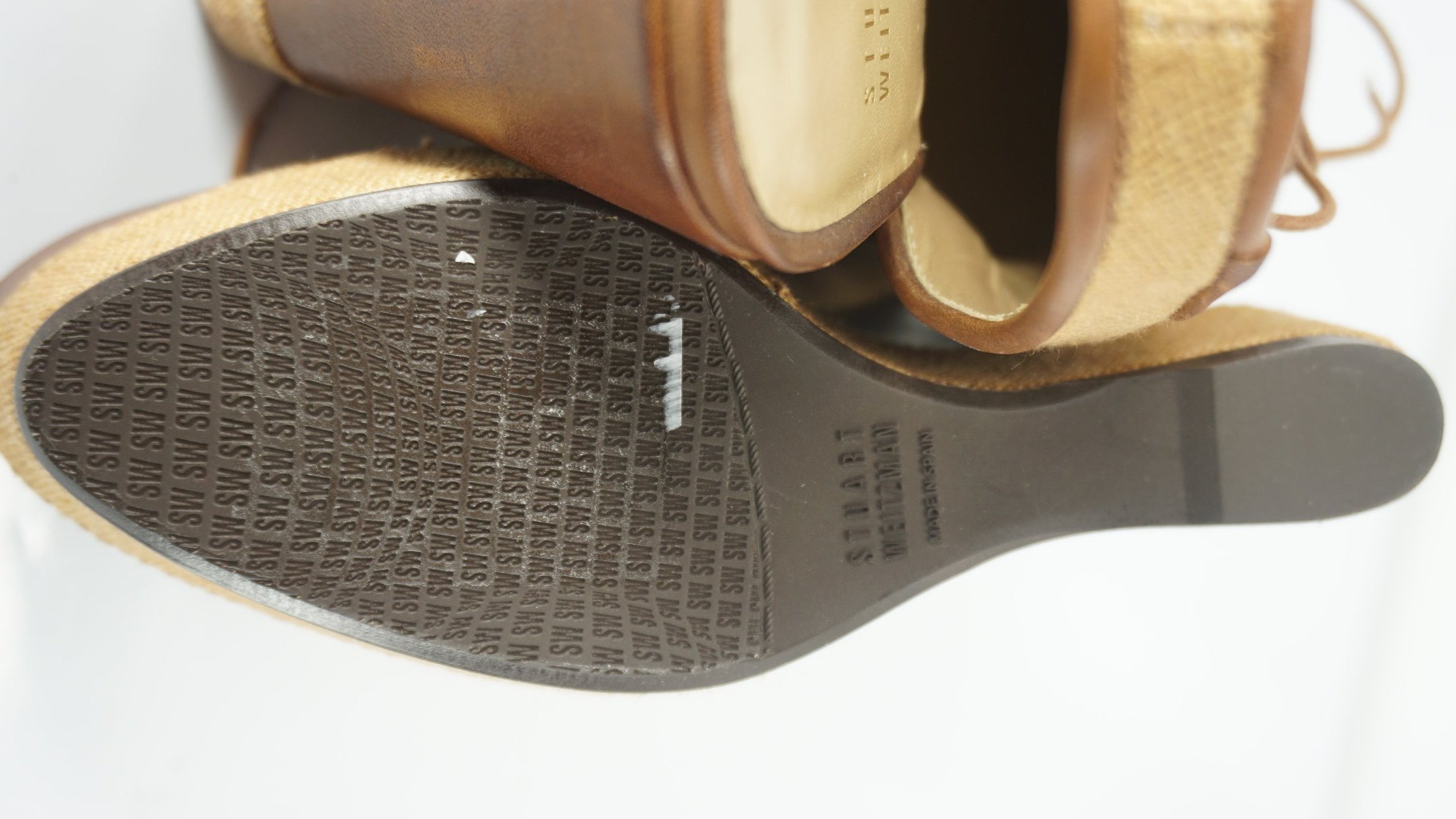 Stuart Weitzman Brown Leather Itsatie Platform Wedge Slingback Pumps SZ 8.5 NIB